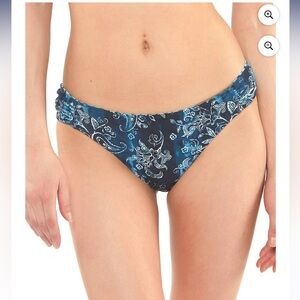 Jessica Simpson Reversible Navy/White Batik Babes 2 in 1 Paisley Bikini Bottom